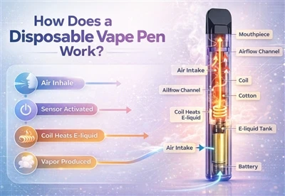 ¿Cómo funciona una pluma de vape desechable?